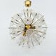 Val Saint Lambert crystal sputnik gold chandelier , 1960’s