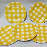 Assiettes à dessert écossais jaune Digoin