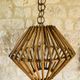 Large vintage pendant light in bamboo and rattan, circa 1960's