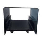 VINTAGE CURVED GLASS COFFEE TABLE / SIDE TABLE