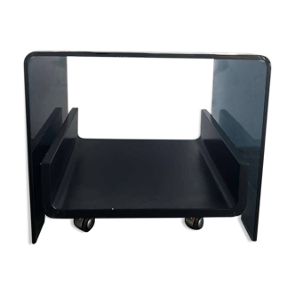 VINTAGE CURVED GLASS COFFEE TABLE / SIDE TABLE