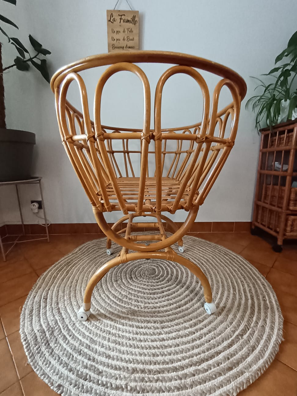 Rattan baby cradle