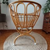 Rattan baby cradle