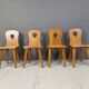 Vintage brutalist dining chairs set of 4 - 1960s