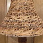 Wood and rattan lamp