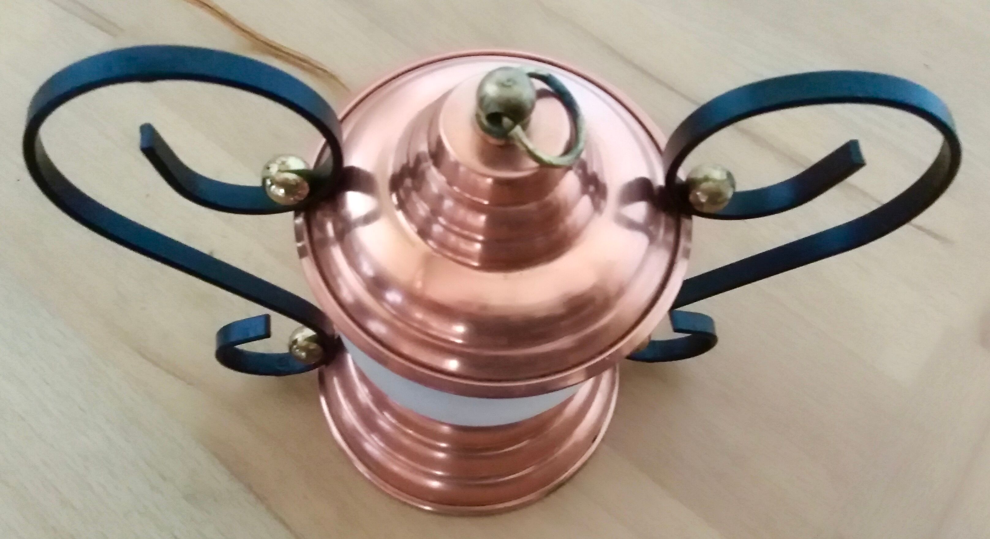 Brass and glass lamp