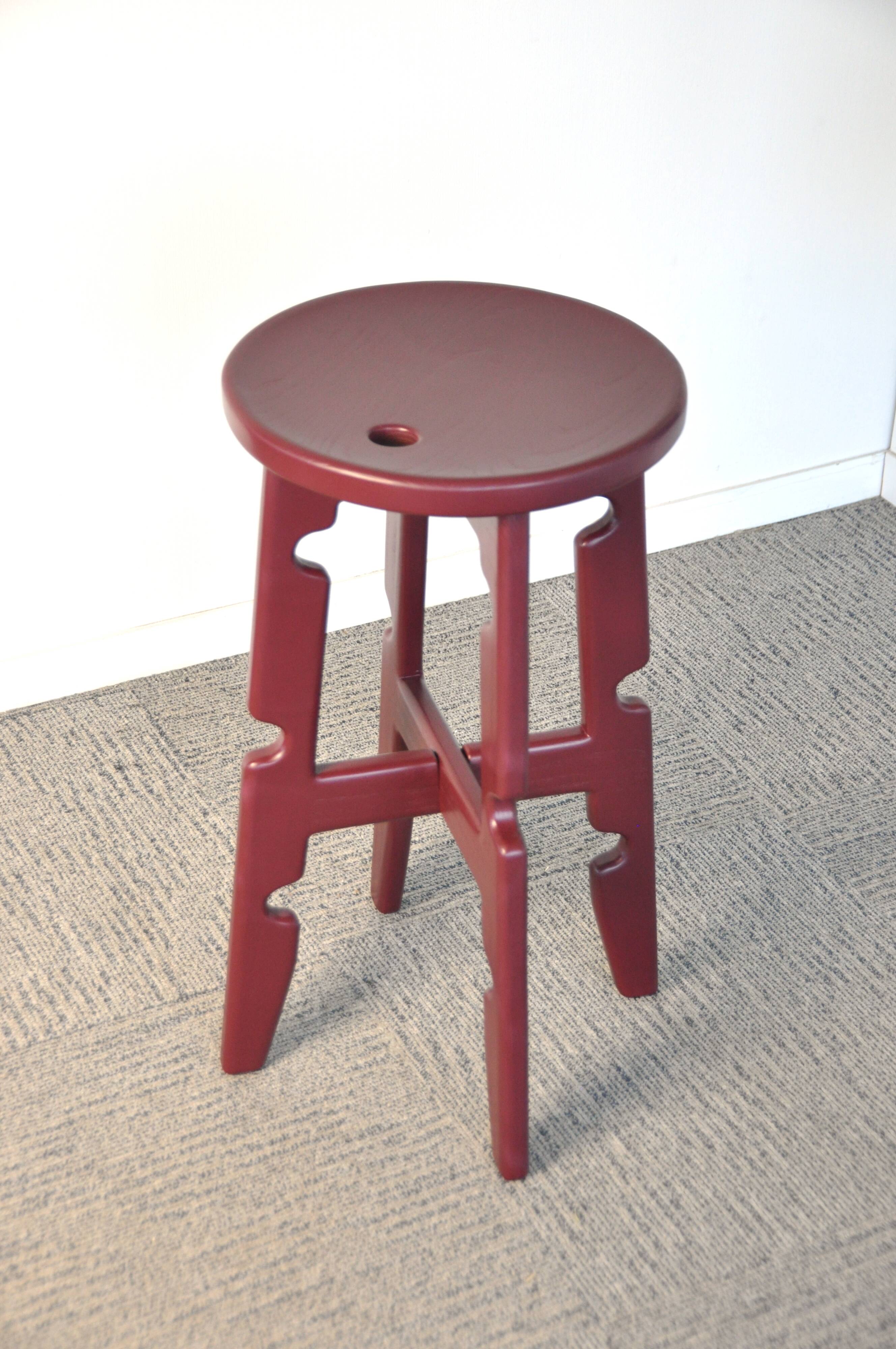 High Stool in Lacquered Ash