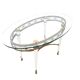 Brass Coffee Table with an Oval Glass Top in the Style of Pierluigi Colli
