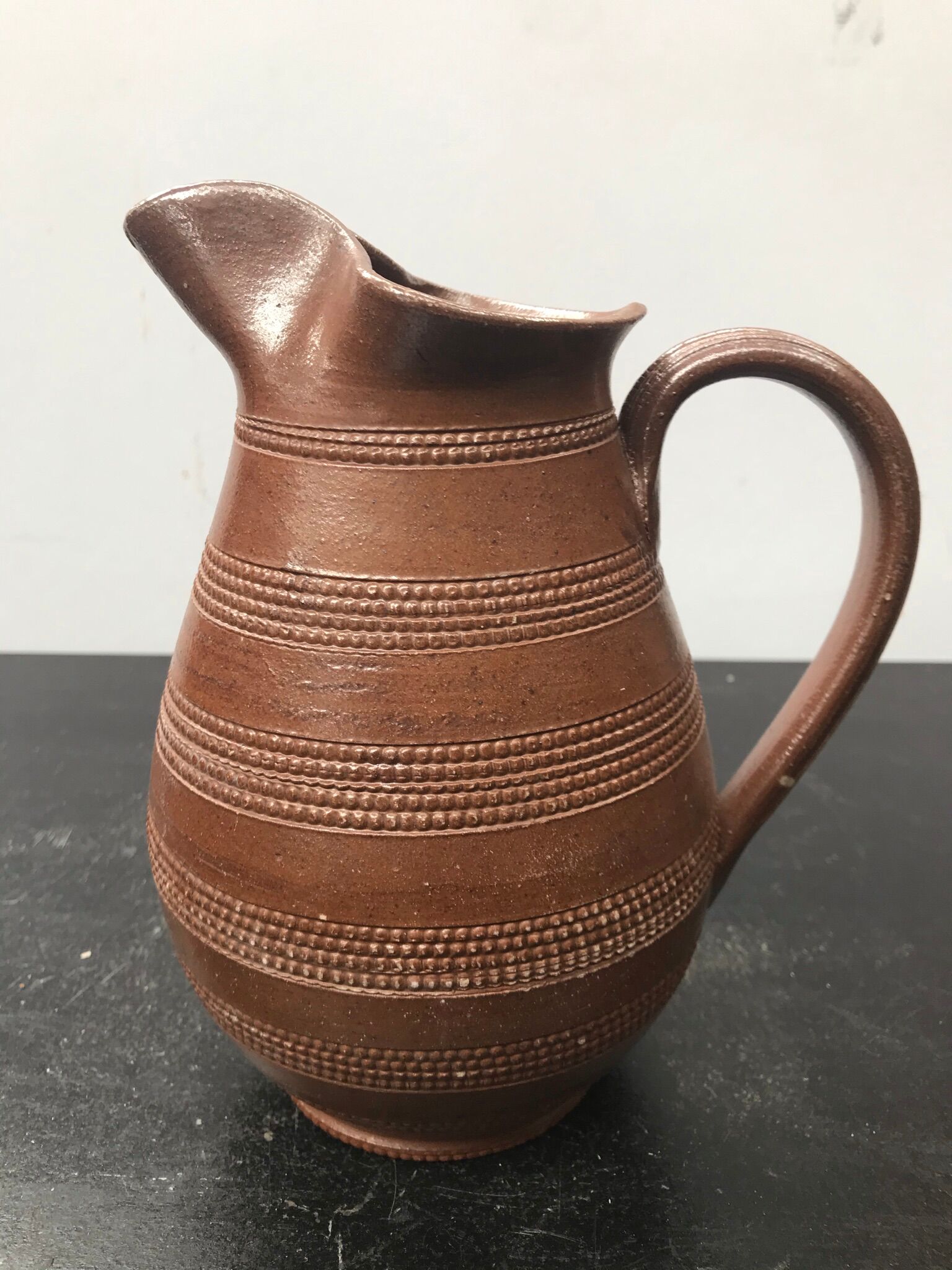 Former Pitcher Brown Sandstone Light Ciselé 70s Vintage