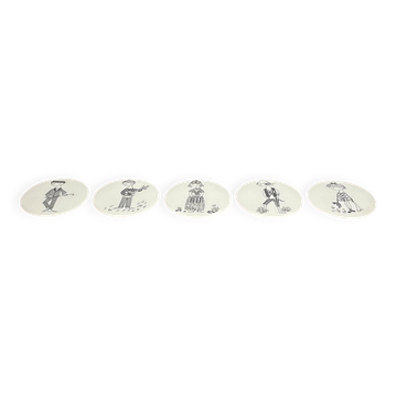 Mid-century ceramic coasters by Bjørn Wiinblad, 1960s, set of 5.