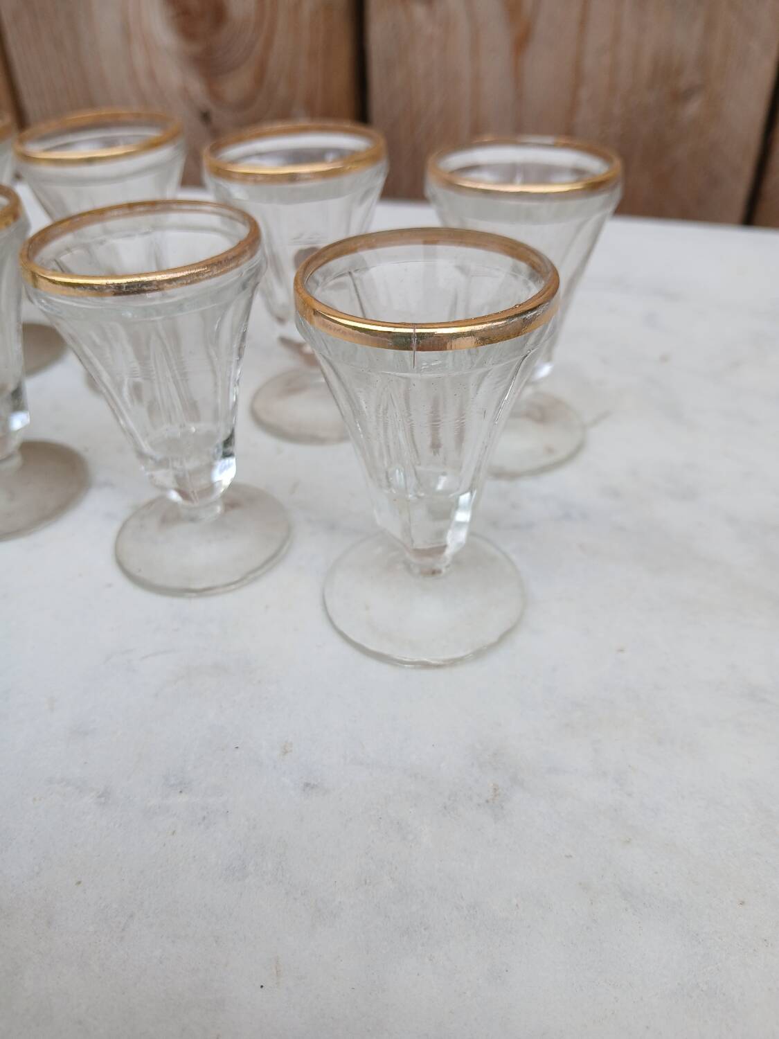 Antique fine champagne glasses