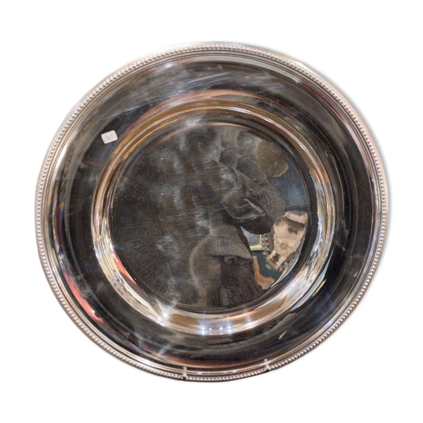 1262085 - Plat Circulaire - Modèle Perles - Christofle - V. 1980.