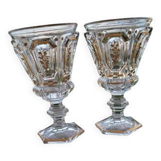 Baccarat communion glasses 19th