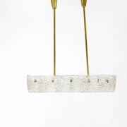J.T. Kalmar enormous brass and textured glass chandelier, Austria, 1950s