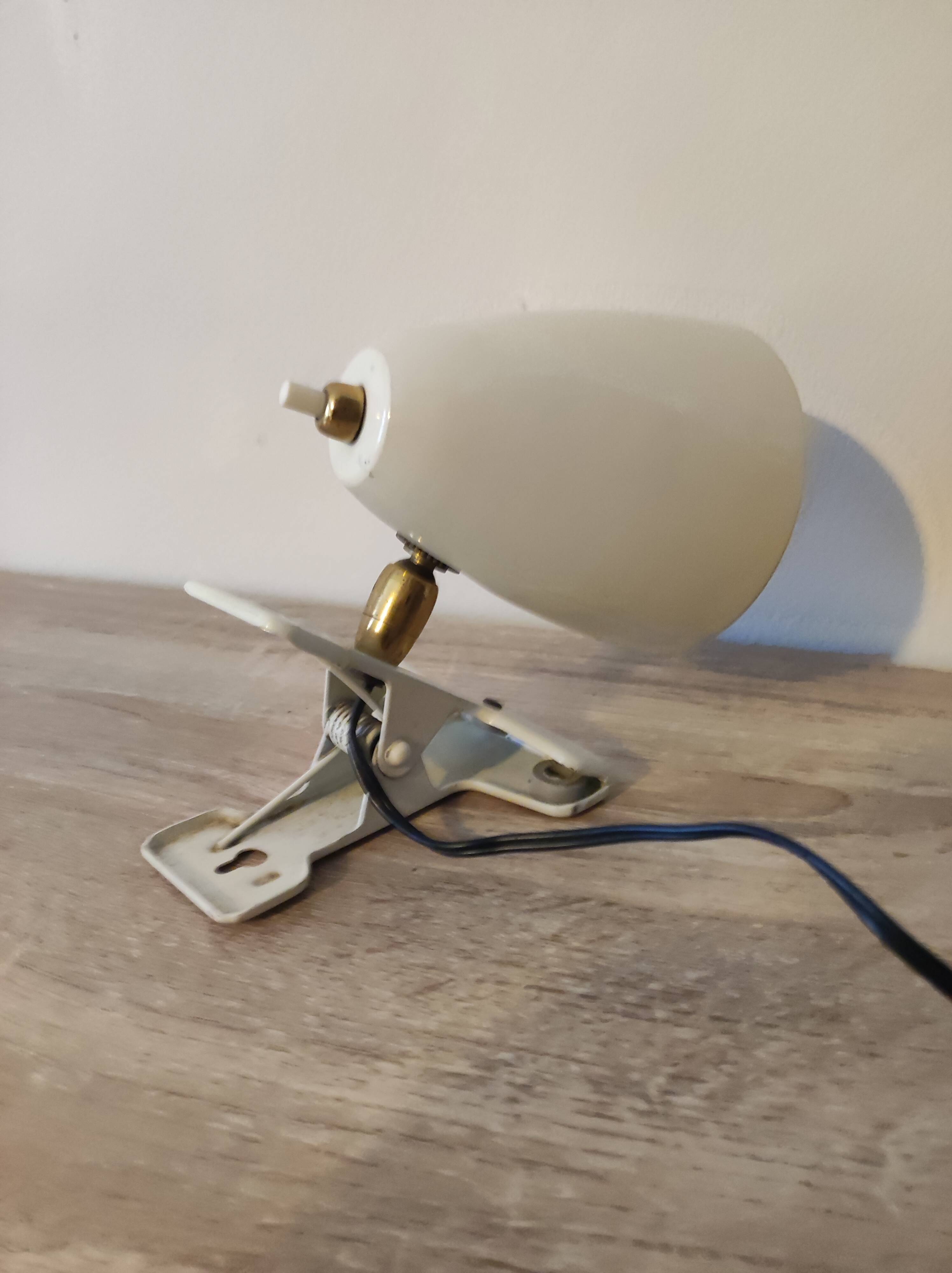 Lamp casserole reader lamp spot with ball joint clip brass vintage