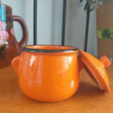 Pot à sucre en grés émaillé orange