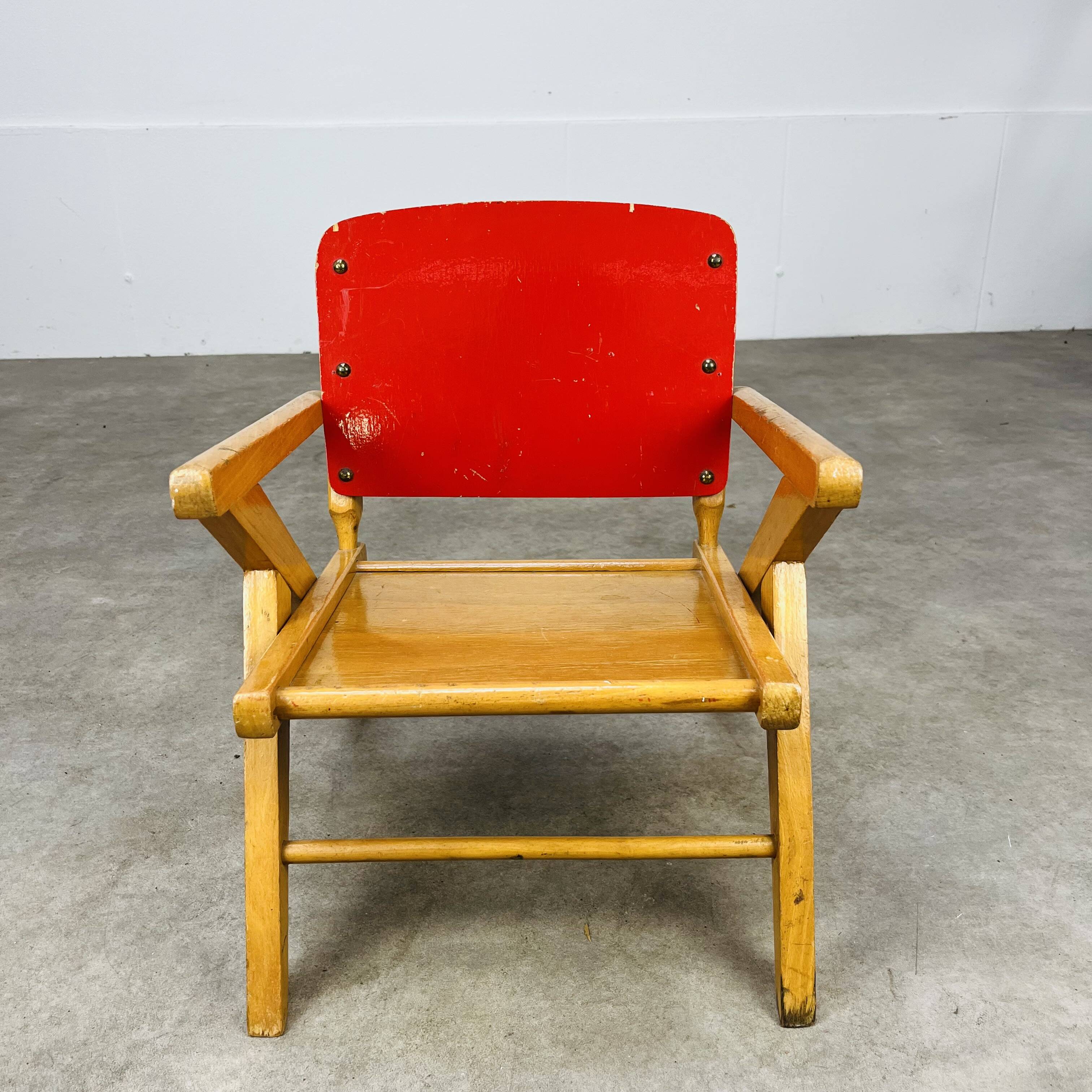 60s wooden children's armchair
