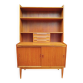 Bureau secrétaire en teck danois avec bibliothèque, Larsens Møbler, années 1960.