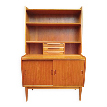 Danish teak secretary bureau with bookcase, Larsens Møbler, 1960s
