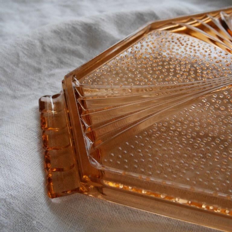 Orange glass tray