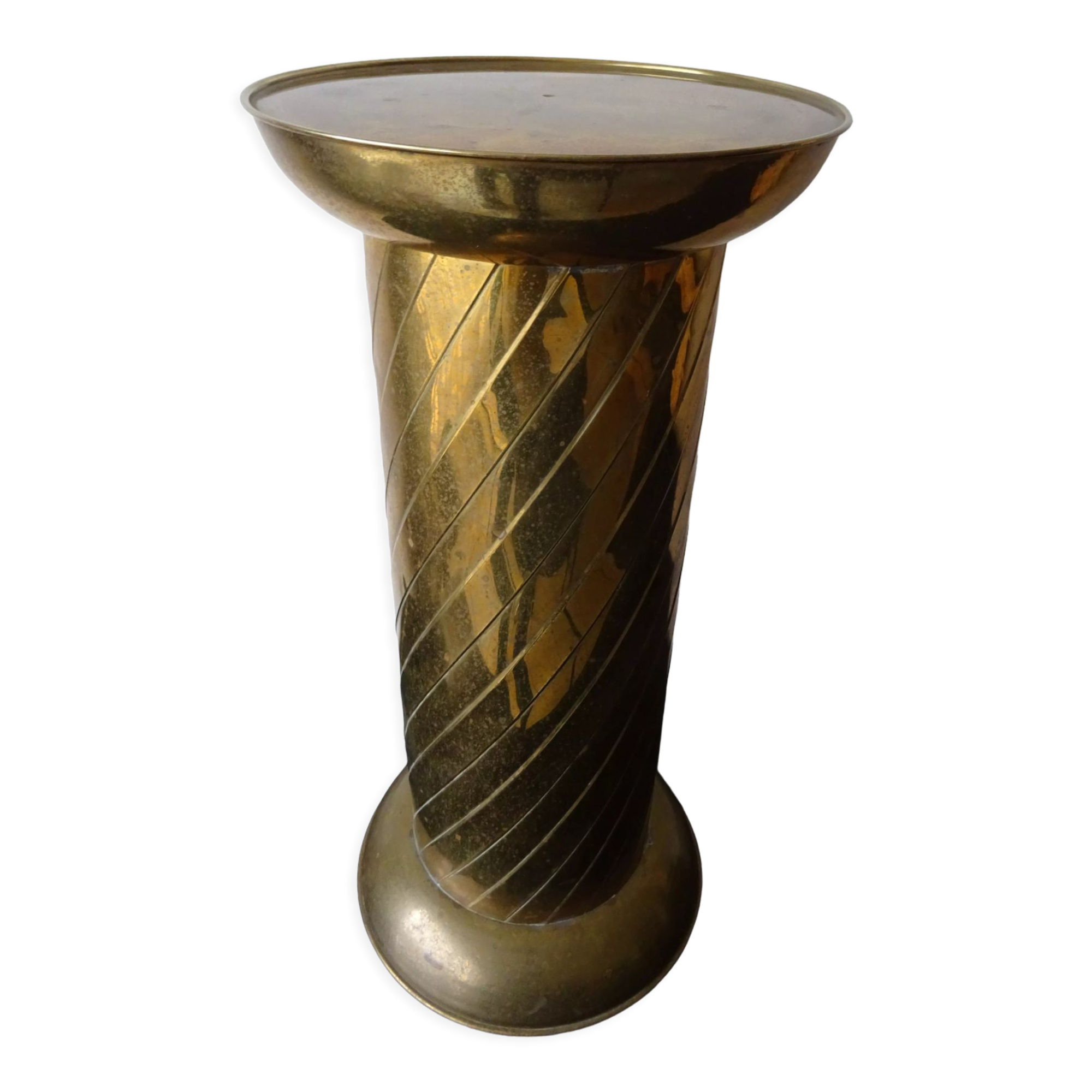 Pedestal column in vintage gilded metal