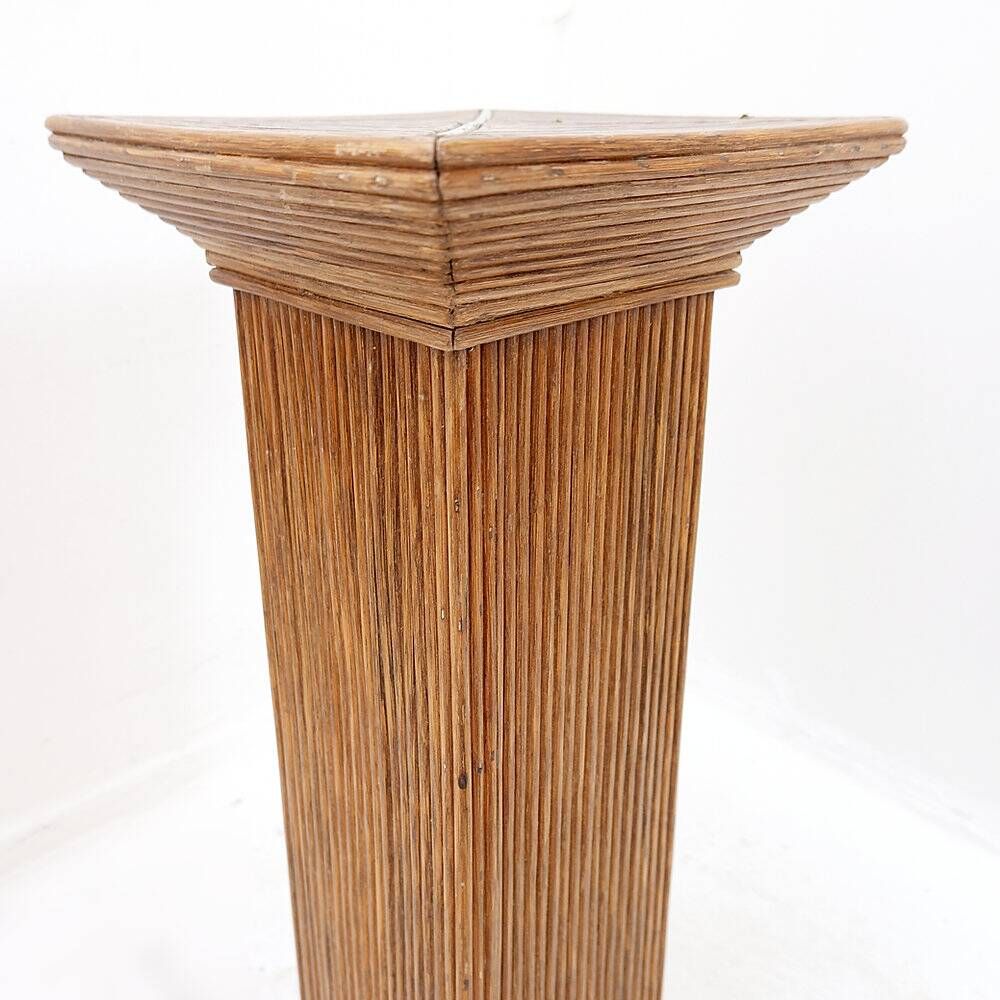 Pedestal console in pencil reed in the style of Vivai del Sud - 1970s