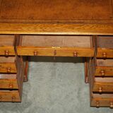 Victorian oak desk with hand-dyed leather.