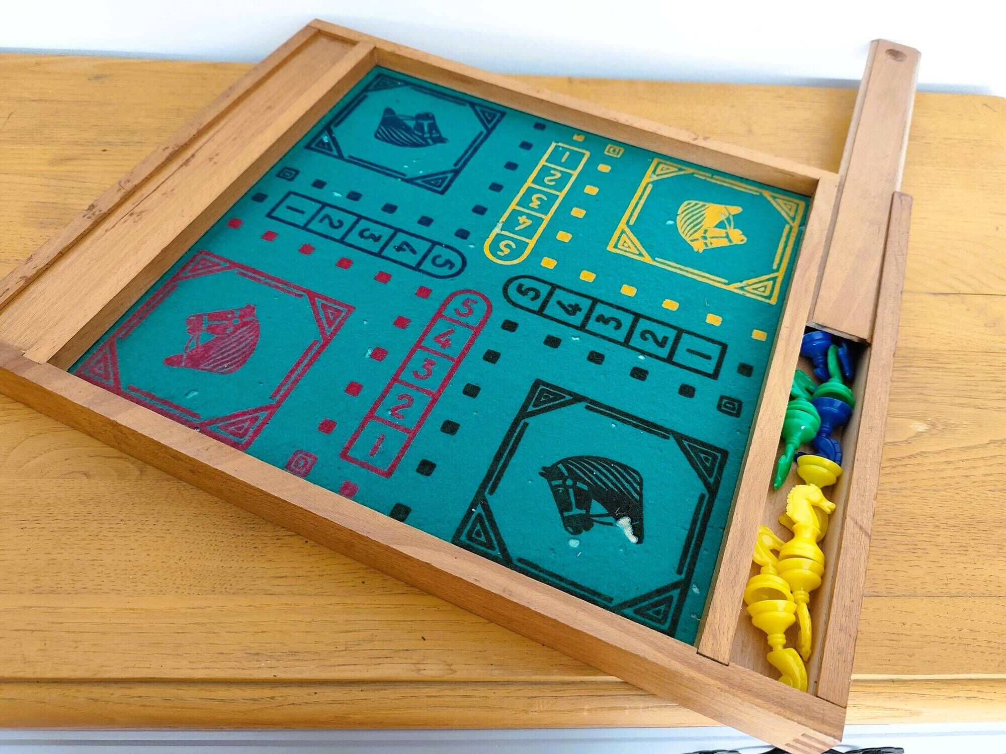 Reversible vintage wooden game board