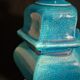 Table lamp foot in cracked turquoise earthenware