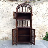 Rattan and bamboo shelf