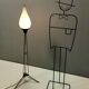 White Opaline Glass and Black Iron Floor Lamp by Stilnovo, Italy