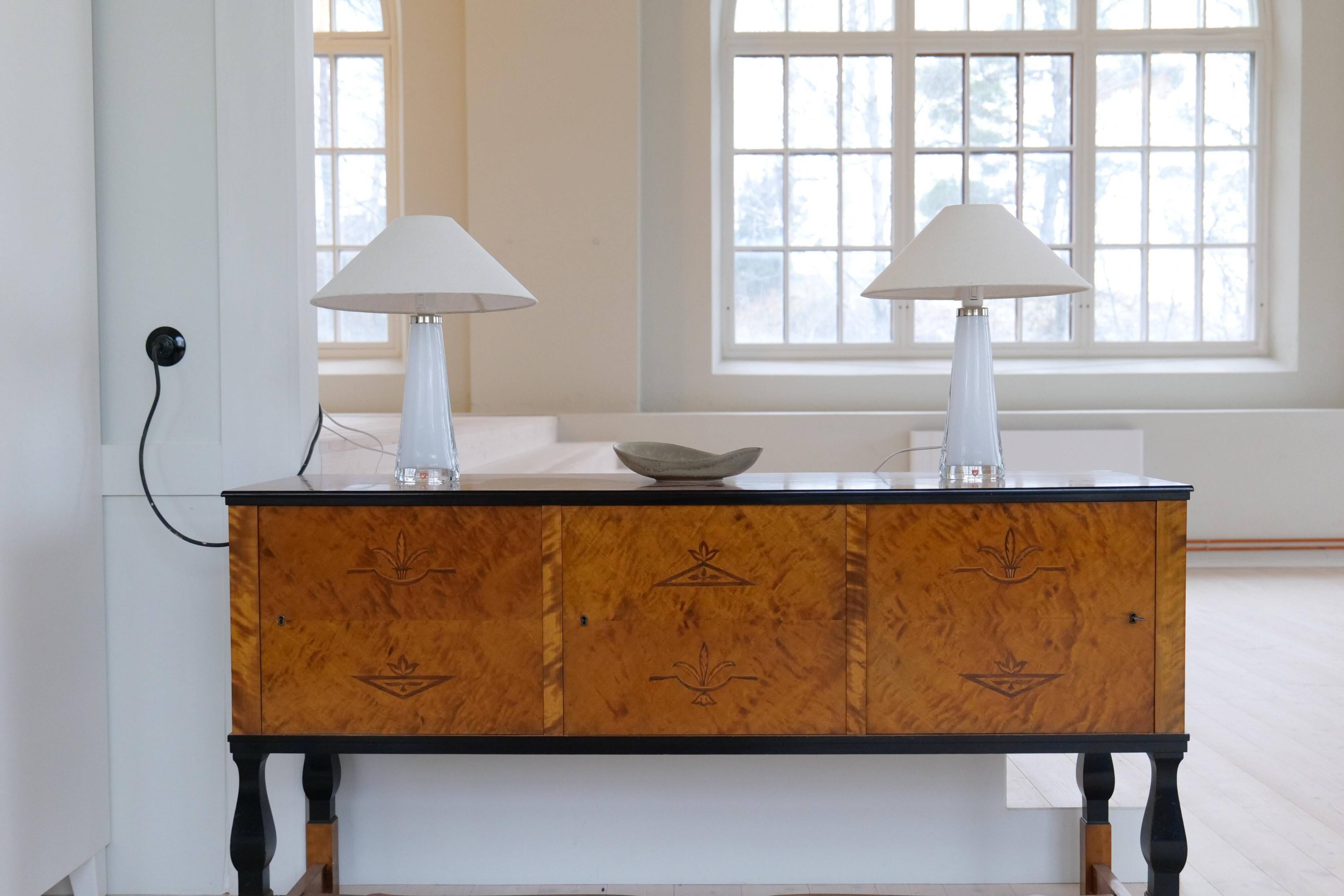 Mid-century table lamps by Carl Fagerlund for Orrefors Sweden RD, 1566