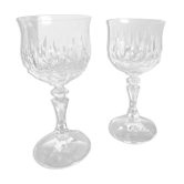 Lot de deux verres à pied cristal