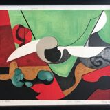 Original lithograph signed by Danièle PERRÉ (1924-2009) Abstract composition, 1961.