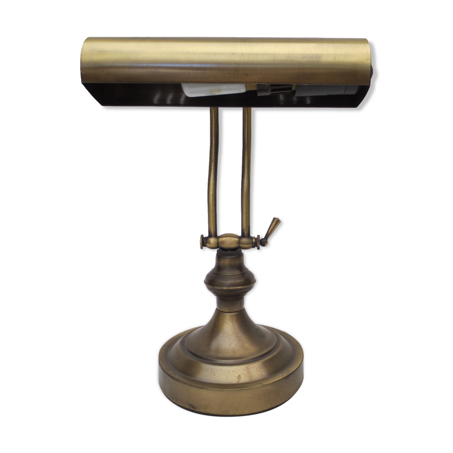 Old aged brass articulated desk lamp