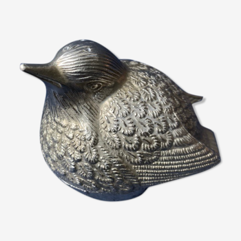 Salière oiseau métal argenté