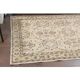 1970s Turkish Oushak Handmade Wool Cotton Beige Area Rug115x202