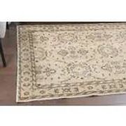 Tapis turc Oushak fait main en laine et coton beige des années 1970 115x202