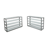 Pair of chrome and glass shelves from the 70s