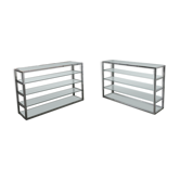 Pair of chrome and glass shelves from the 70s
