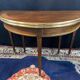 Console table demi-lune 19th century Louis XVI modular foldable top in mahogany.
