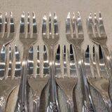 10 silver-plated cake forks by Christofle, Marly pattern