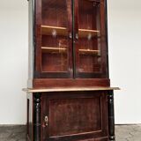 Vitrine vintage, bibliothèque avec portes vitrées