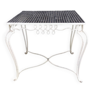 Ancienne table fer forgé - carreaux