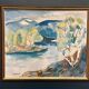 Original Swedish Oil on Canvas – “River” by Liljedahl – Signed – Dated 1986