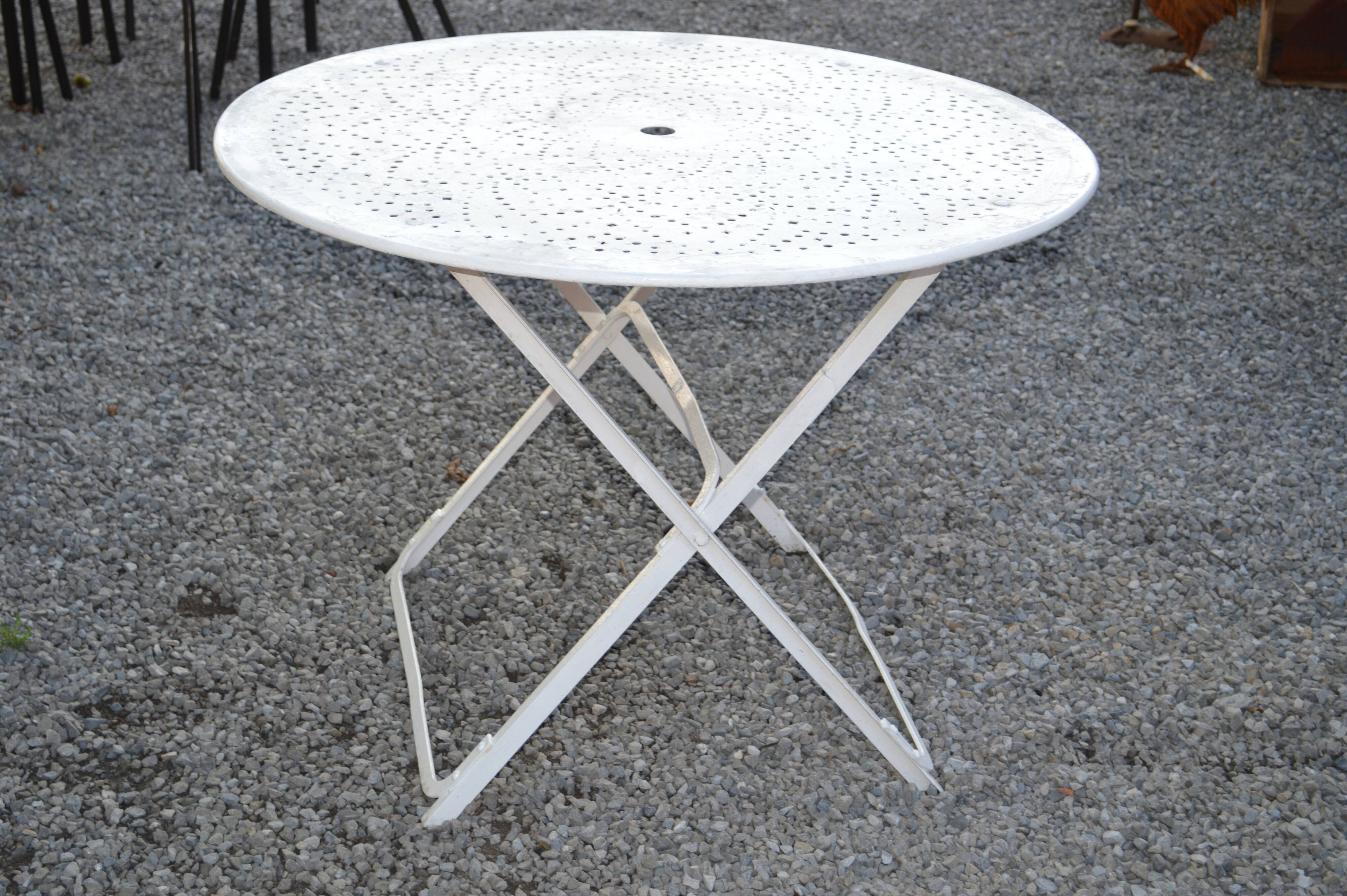 Wrought iron folding garden table