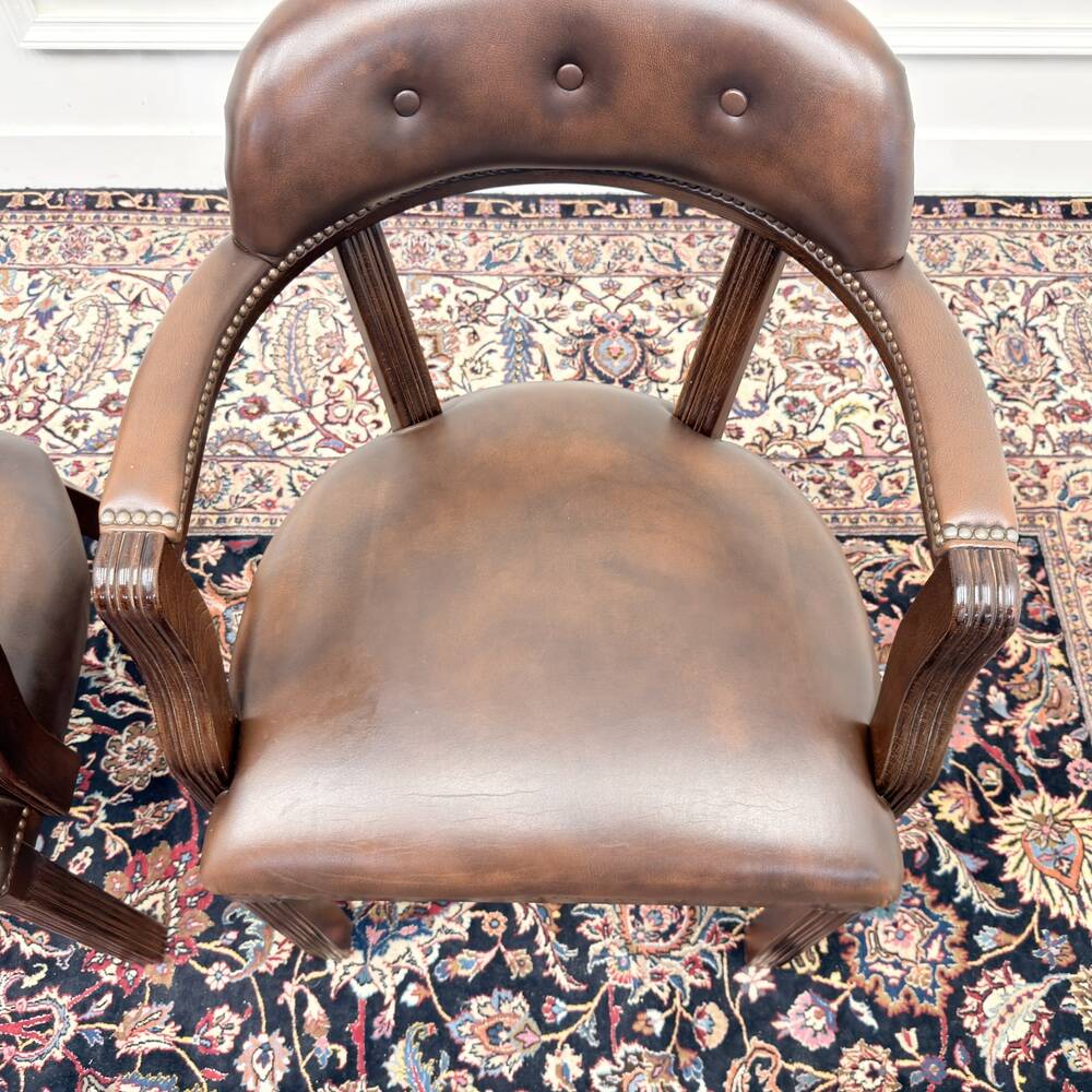 Set of English Chesterfield Desk Chairs