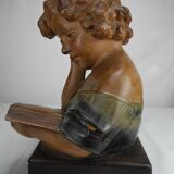Old plaster bust under study art deco antique french bust 30s