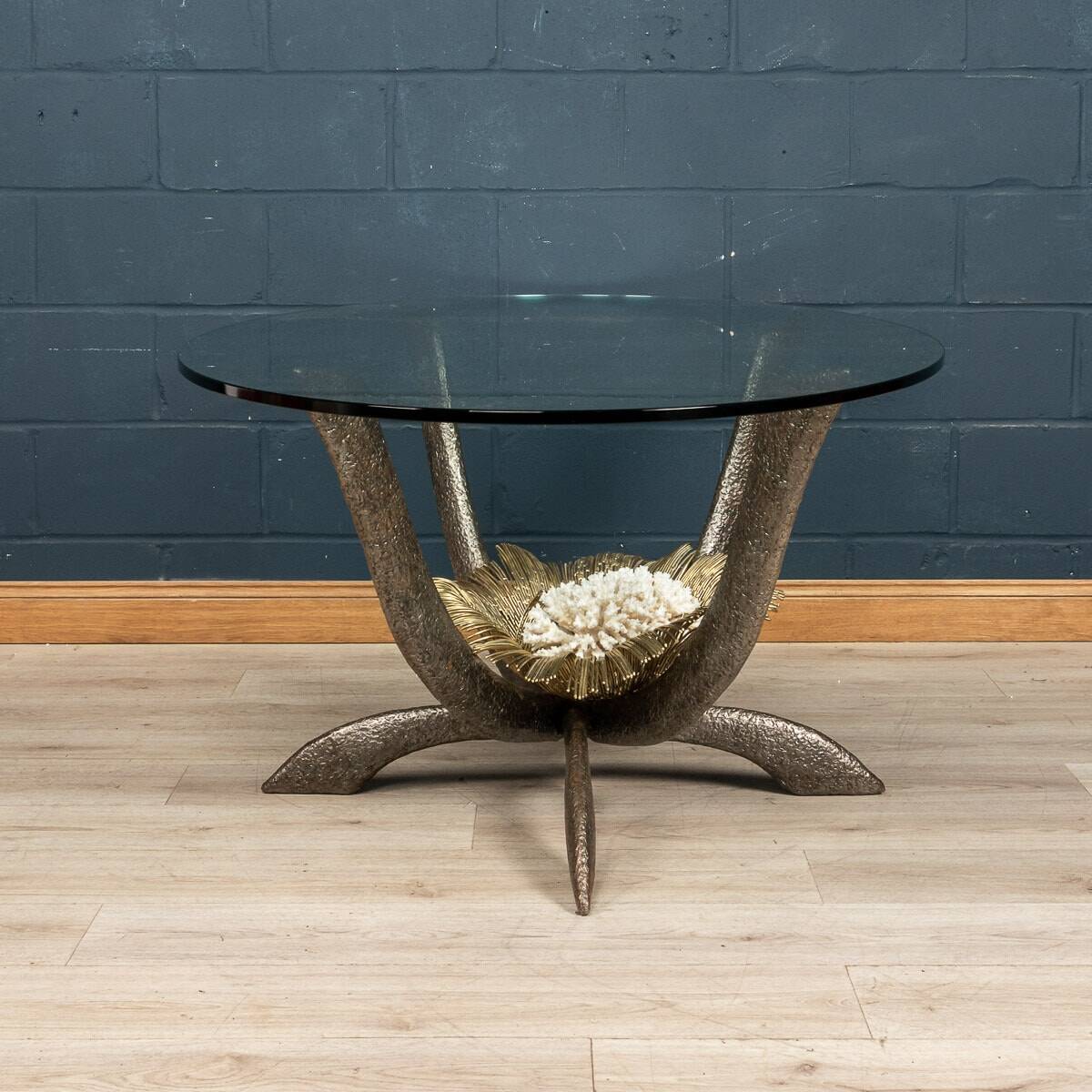 Rare 20thc french dining table by jacques duval brasseur, france c.1970