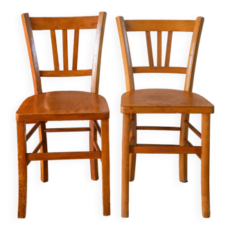 Pair of Luterma wooden bistro chairs 1950